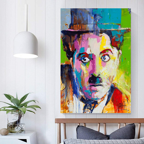 Cuadro Chaplin De Colores 60x90 Mural Arte Abstracto