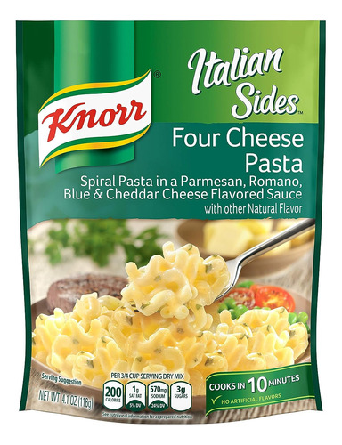 Italian Sides - Guarnición De Pasta De Cuatro Quesos, 4.1 Oz