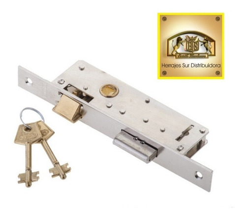 Imagen 3 de 9 de Cerradura Seguridad Prive 206 Angosta Hierro Niquelado 40 Mm