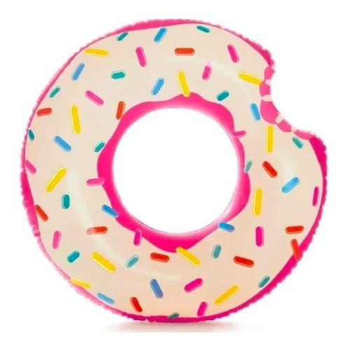 Flotador Inflable Donut Frutilla Arcoiris Intex 56265