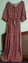 Comprar Vestido Tipo Hindu Bello Estampado Largo, Tela Rayon Talla M