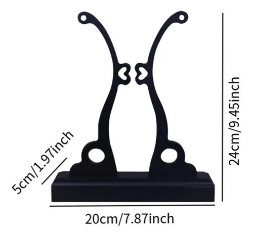 Soporte De Ventilador De Mano Chino Madera Grande Negro