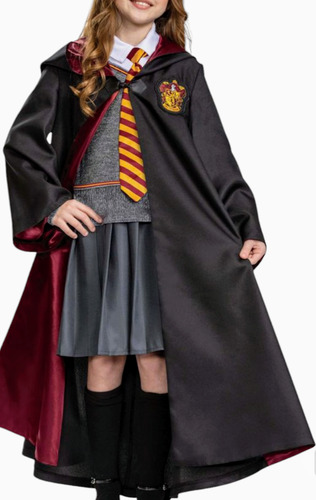 Disfraz Hermione Túnica,pollera Corbata Saga Harry Potter Negro 8 Años