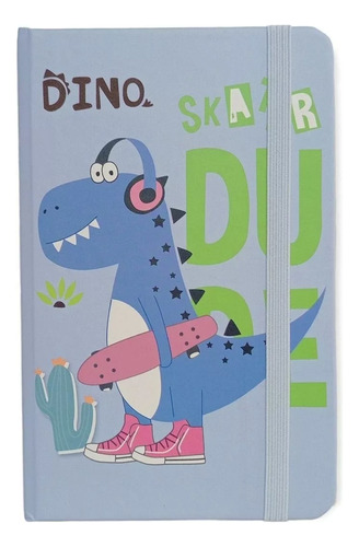 Libreta Anotador Agenda Dinosaurio Tapa Dura 80 Hojas X2 Uni Color De La Portada Violeta