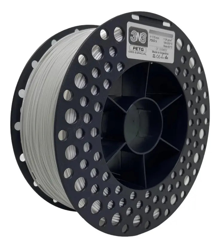 Filamento Petg 3n3 1kg 1.75mm Impresion 3d Color Gris Espacial