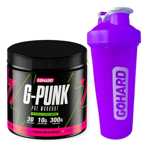 Pack Pre-entreno G-punk 300gr + Shaker  Gohard