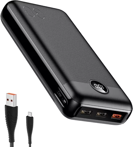 Power Bank 20w Carga Rápida Usb C 4 Salidas Para iPad Led