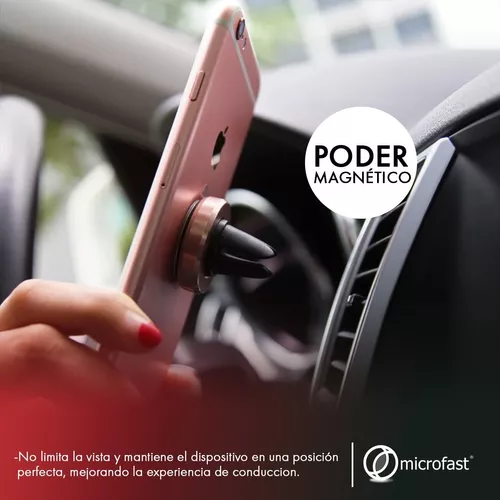 Soporte Magnético Movil Coche Rejillas de Ventilación Tipo L Imán Plateado