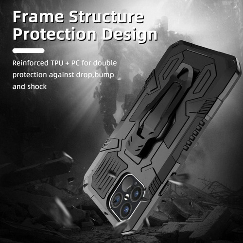 Estuche Antichoque Armor Bracket Para iPhone 12 Pro Max 6,7