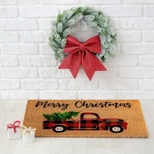 Tapete De Navidad Antideslizante De Fibra De Coco 42 X 74 Cm
