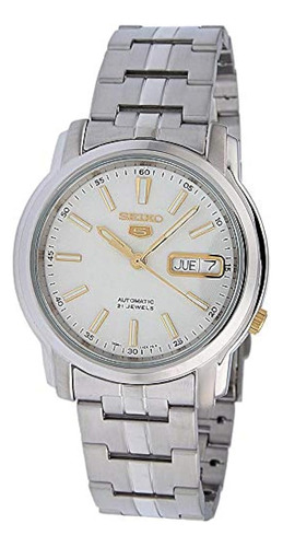 Reloj Seiko Silver Dial De Acero Inoxidable Para Hombre Snkl