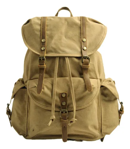 Mochila de lona vintage bolsa de viagem de lazer c qui MercadoLivre
