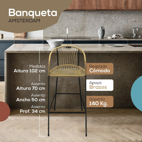 Banca Crea Tu Spot Banqueta Ámsterdam color beige de 1m de alto x 2u
