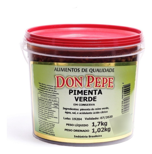 Pimenta Verde Em Conserva Don Pepe Balde 1kg