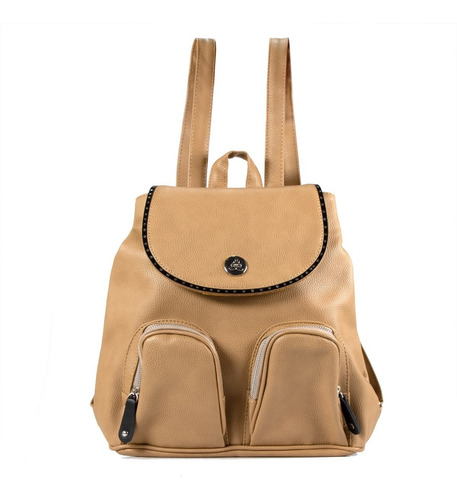 Imagen 1 de 5 de Mochila Mujer Urbana Eco Cuero Doble Bolsillo 371 Citadina