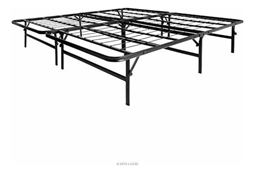 Base Cama Metal Lucid Plegable Para Colchon Negro