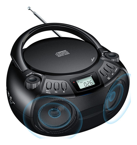 Gueray Cd Player Boombox Portátil Con Bluetooth Am\/fm Radio