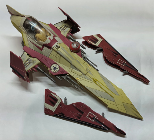Star Wars Obi-wan's Jedi Starfighter Hasbro 3 3/4 Aotc 2013