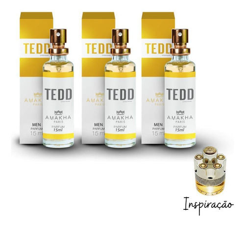 Kit 3 Perfumes Tedd Masculino 15ml Amakha Paris