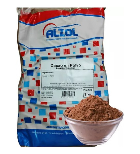 Cacao En Polvo Amargo Especial Alzol X 1 Kg