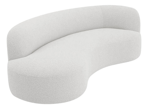 Divã Recamier Orgânico Tokyo 160cm Lado Esquerdo Bouclé Cor Branco