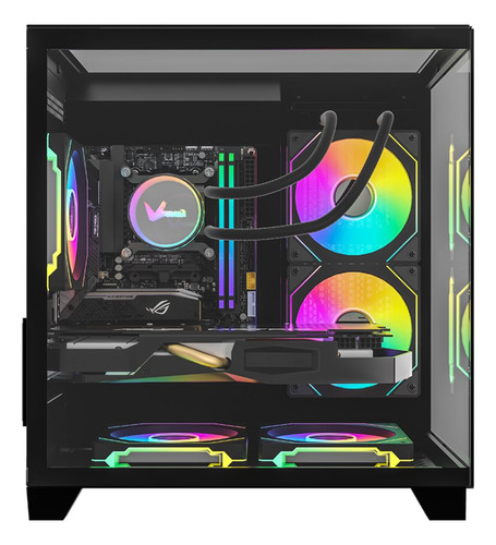 Gabinete Mid Tower Formula V Crystal Z9m Floe Negro 5 Fan