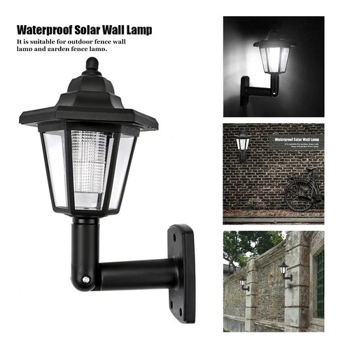 Imagen 5 de 9 de Pack X2 Farol Solar Retro Exterior Luz Led Jardin Antiguo