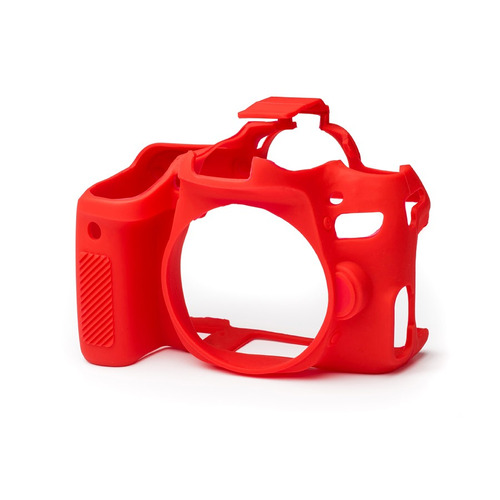 Carcasa Silicon Easycover Rojo Canon 77d + Mica Lcd