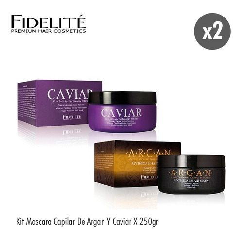 Mascara Capilar De Argan Caviar  Fidelite X 250gr Kit Peluq