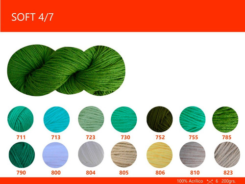 Imagen 4 de 8 de Hilado Soft 4/7 Nube X 200 Gr. Por Color