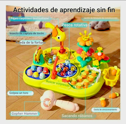Juguete Mesa De 9 Actividades De Aprendizaje Multifuncional