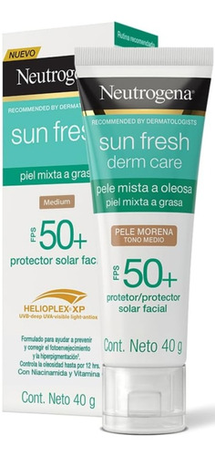 Neutrogena Sun Fresh Protector Solar Facial Tono Medio Derma