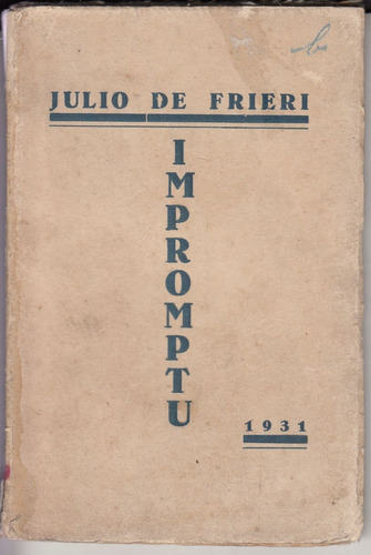 1931 Uruguay Tapa Diseño Modernista Impromptu Por De Frieri 