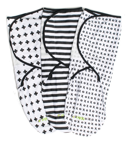 Ziggy Baby Pañales Ajustables Para Bebés De 0 A 3 Meses, . Color Negro Y Blanco