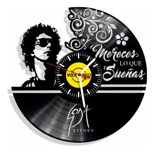 Reloj De Pared Elaborado En Disco Lp Ref. Soda Stereo Cerati