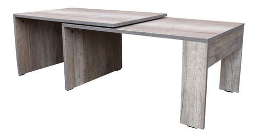 Mesa De Centro Minimalista Hogare Multi Posiciones Color Rustik Wood
