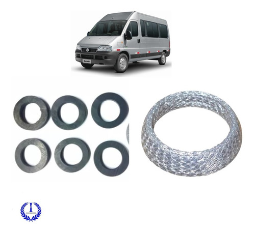 Kit Borracha Escapamento + Anel De Vedação Fiat Ducato 2.8  