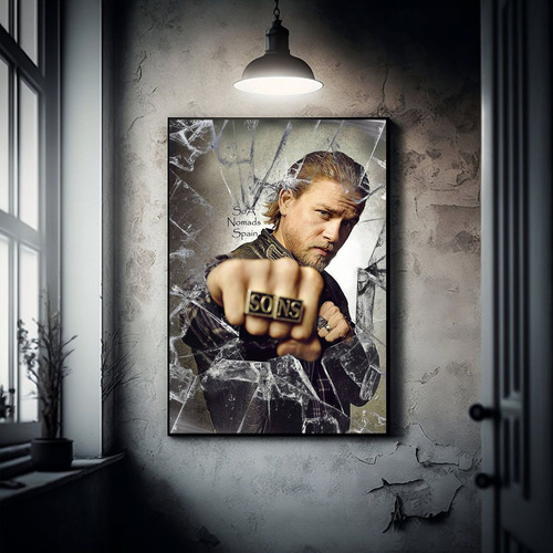 Cuadro Decorativo Negro Serie Sons Of Anarchy 2 70x50 Cm Negro Negro