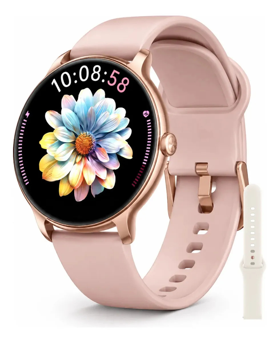 Smartwatch Reloj Inteligente Mujer Olsen Pantalla AMOLED Bluetooth Llamadas IP68 Color Pink-Ivory
