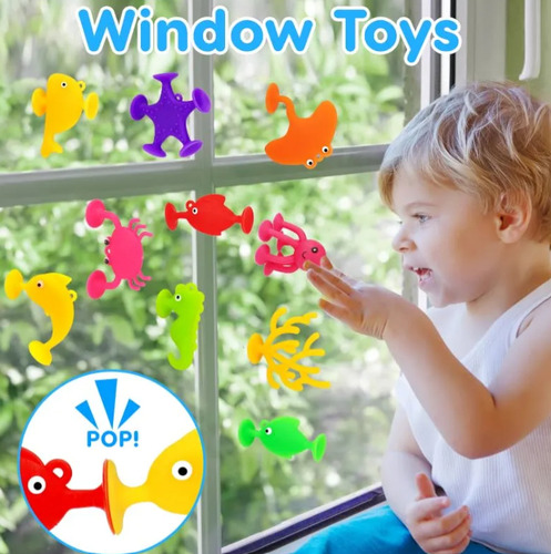 Juguete Ventosas De Silicona Para Niños Juego De Baño Océano Multicolor
