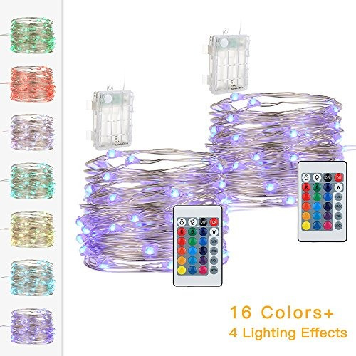 Tomshine 16.4ft Fairy Lights Battery Operated String 16color