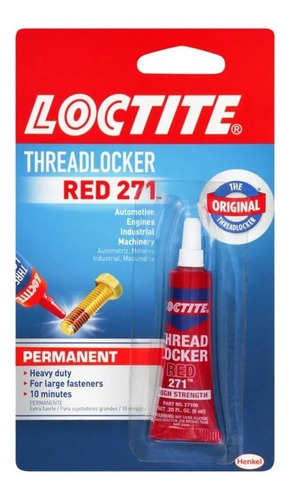 Fijador De Roscas Loctite Red 271, Tubo De 6 Ml