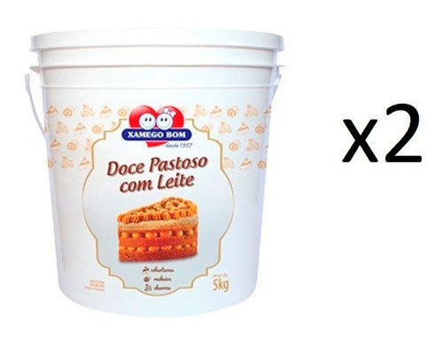Kit 2 Un Doce Pastoso Com Leite Xamego Bom Pote De 5kg