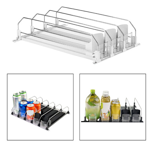 Cf Organizador De Bebidas Para Geladeira, 3 Fileiras Brancas