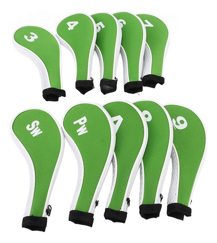 Gv Juego De 10 Fundas Para Cabeza De Hierro De Golf Con