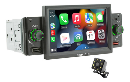 Radio De Coche 1 Din Carplay, Reproductor Mp5 De 5 Pulgadas,