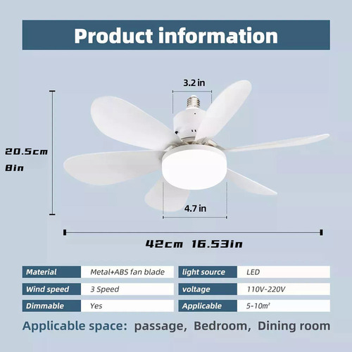 Lampara Ventilador De Techo Con Control Remoto Modernos