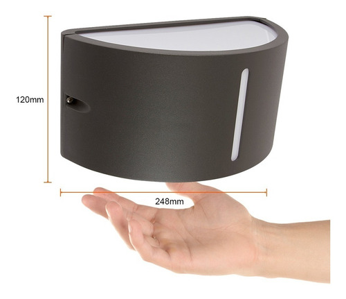 Imagen 4 de 5 de Lámpara Para Muro Exterior + Bombillo Led 11w Luz Cálida