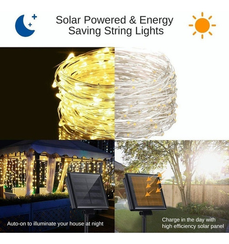 Cadena De Luz Solar, Decoración Navideña, 6x20m 200leds 2024