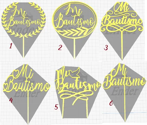 4 Cake Topper Personalizados - Iniciales - Frases - Siluetas